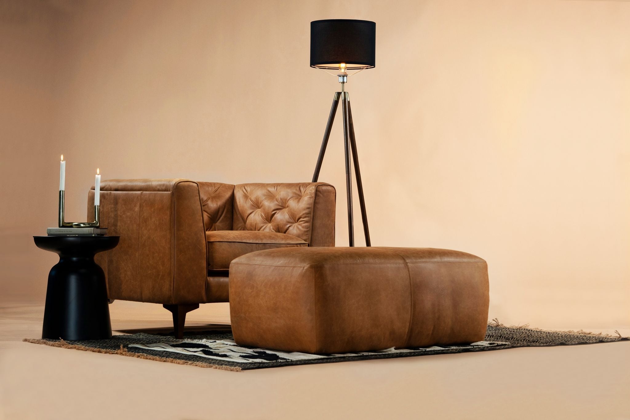Denver Leather Ottoman