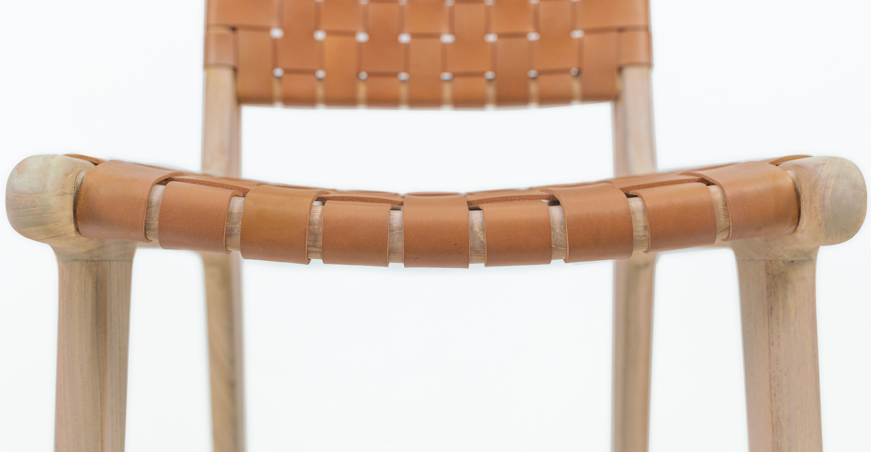 Banda Teak & Leather Counter Height Stool