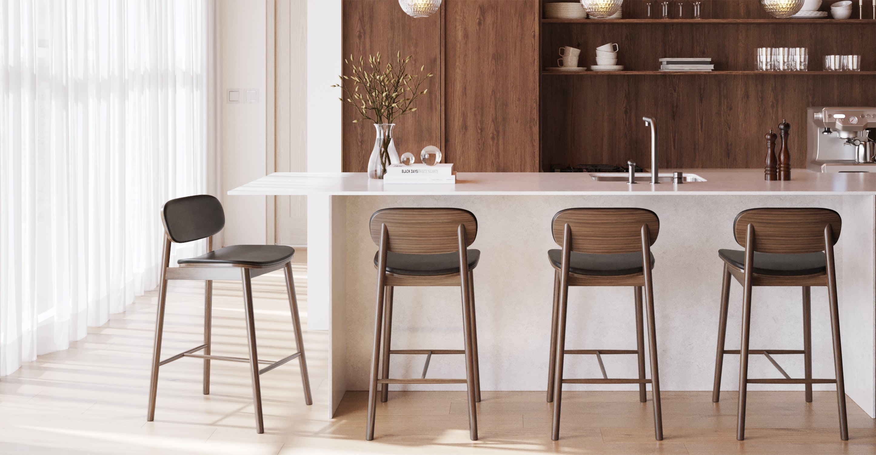 Bonato Leather Counter Stool