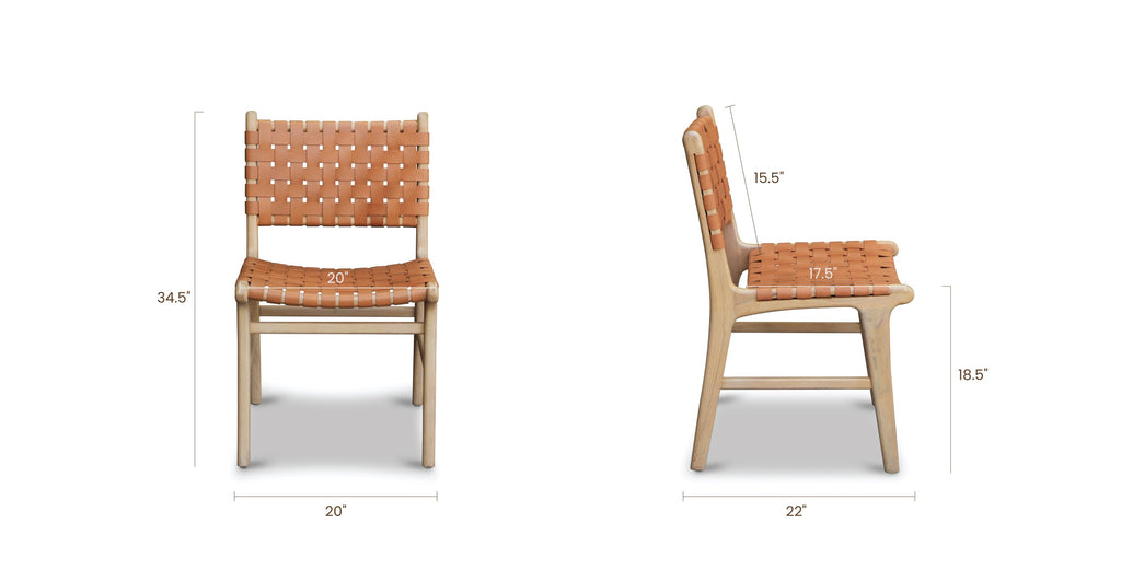 Banda Teak & Leather Dining Chair