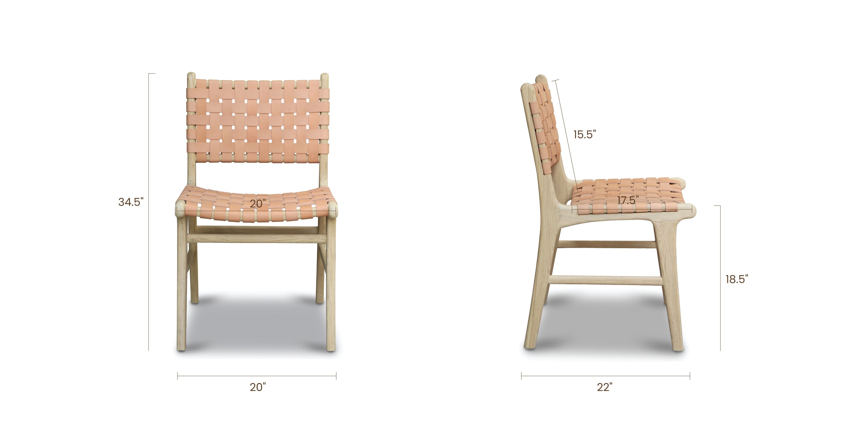 Banda Teak & Leather Dining Chair