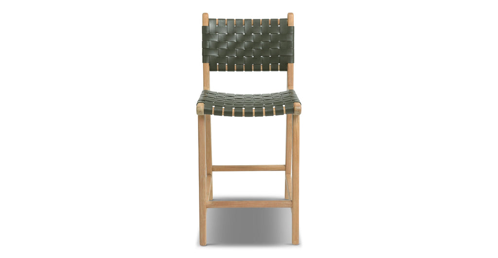 Banda Teak & Leather Counter Height Stool