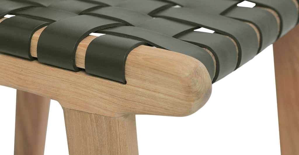 Banda Teak & Leather Counter Height Stool