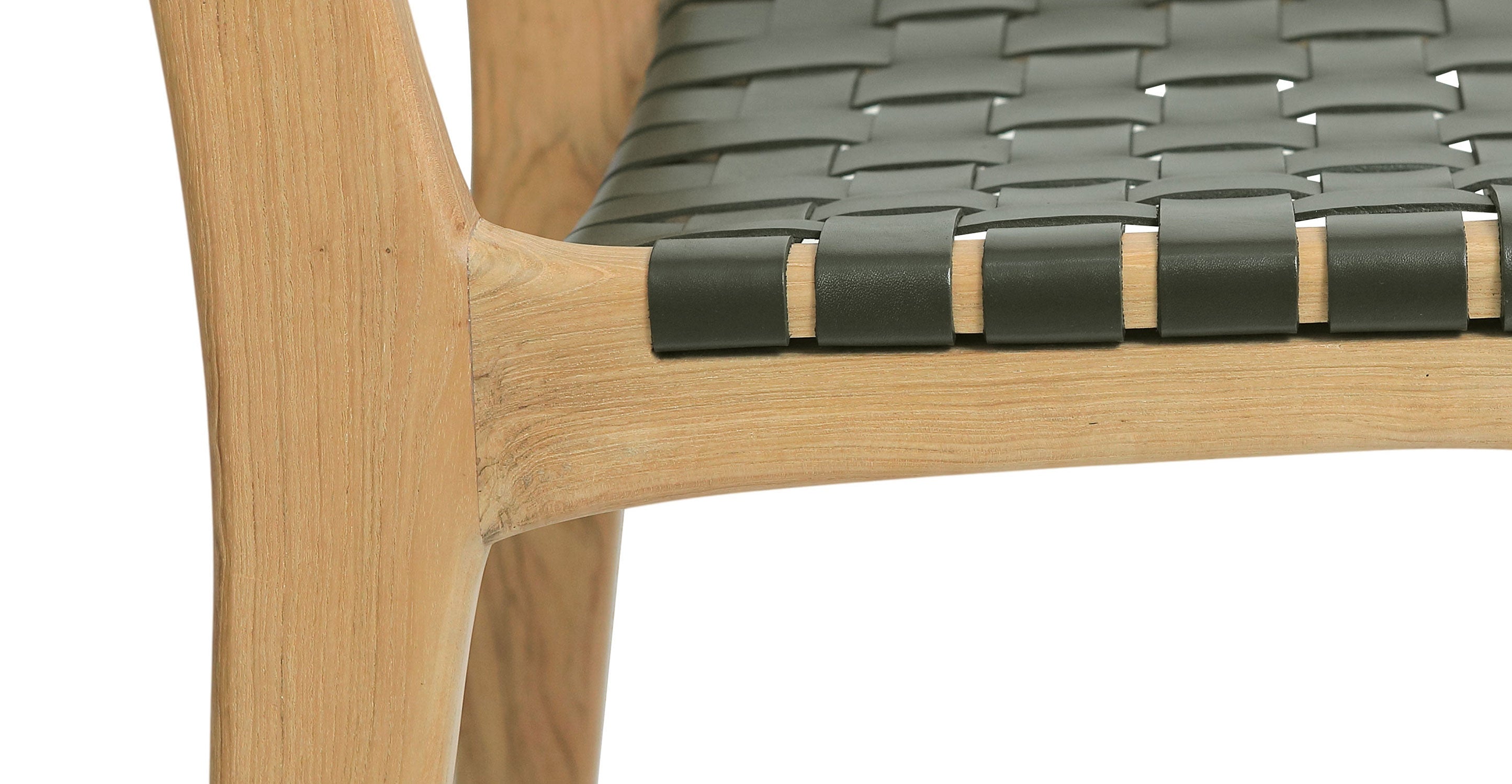 Banda Teak & Leather Counter Height Stool