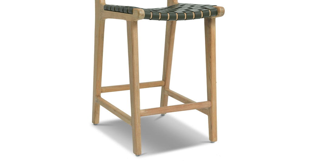 Banda Teak & Leather Counter Height Stool