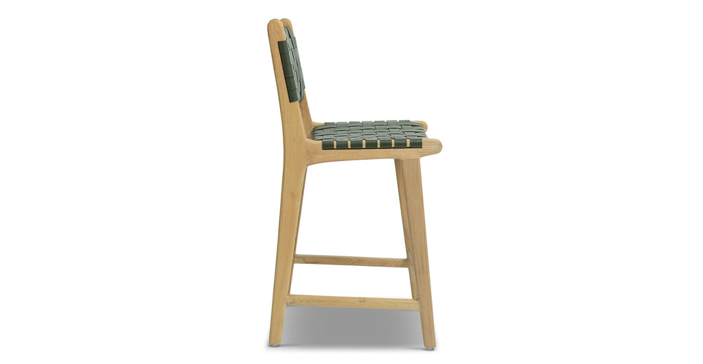 Banda Teak & Leather Counter Height Stool