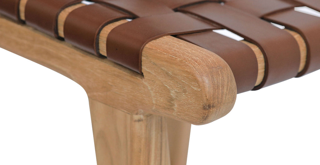 Banda Teak & Leather Counter Height Stool