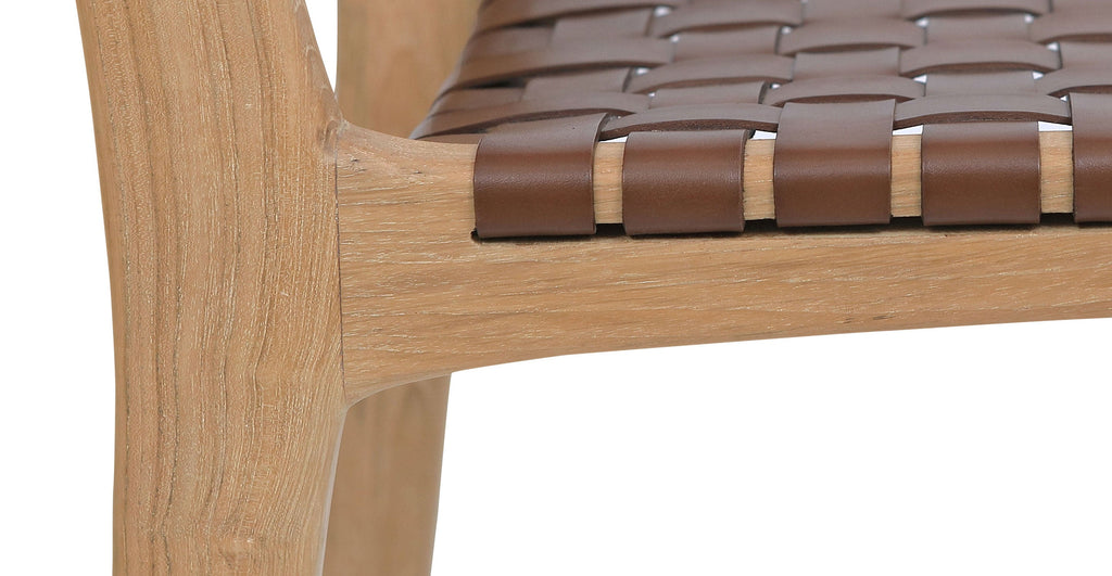 Banda Teak & Leather Counter Height Stool