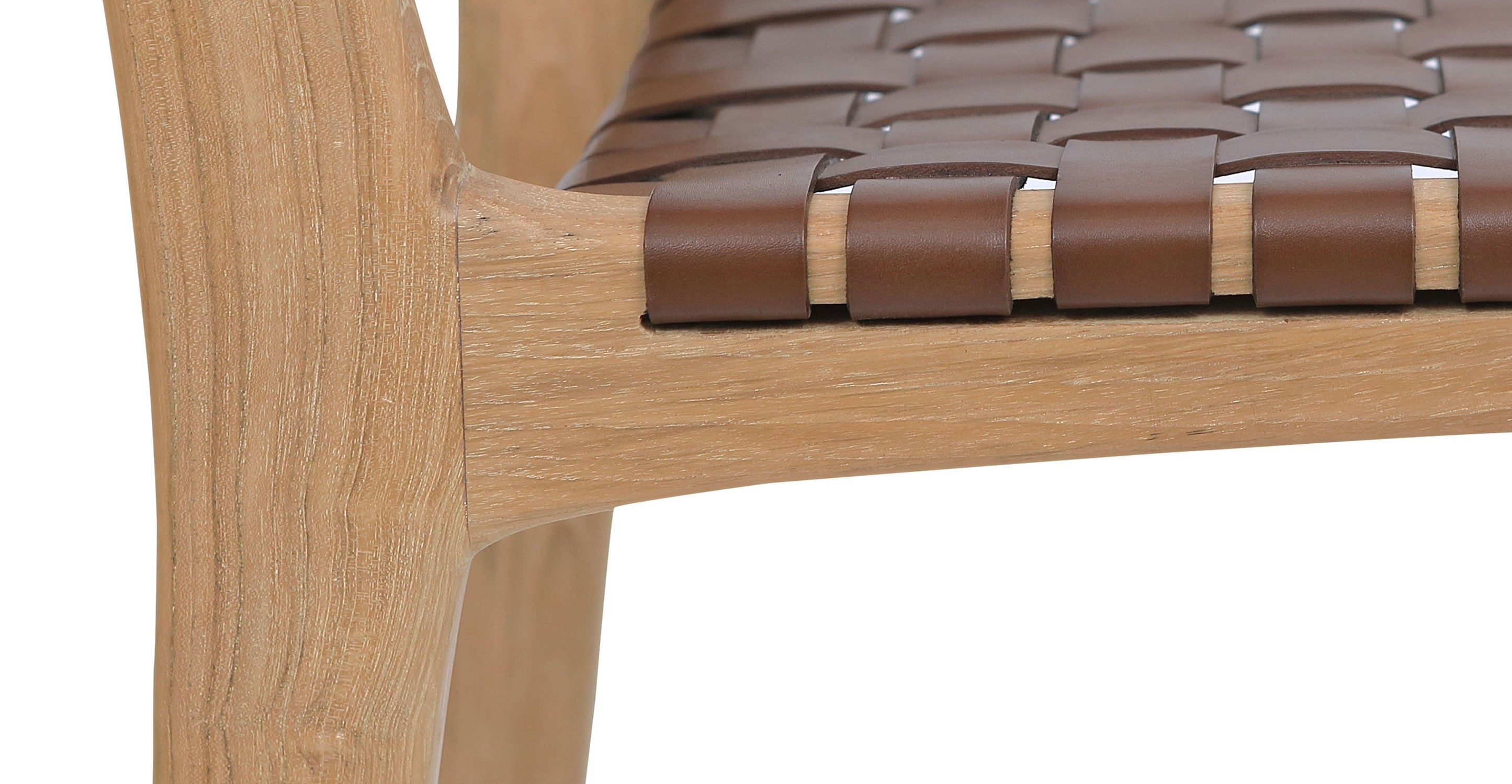 Banda Teak & Leather Counter Height Stool