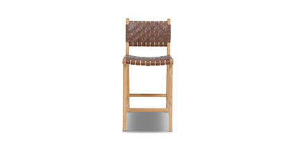 Banda Teak & Leather Counter Height Stool
