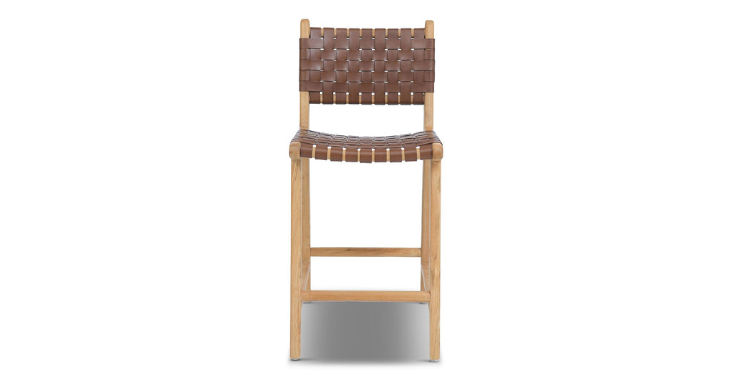 Banda Teak & Leather Counter Height Stool