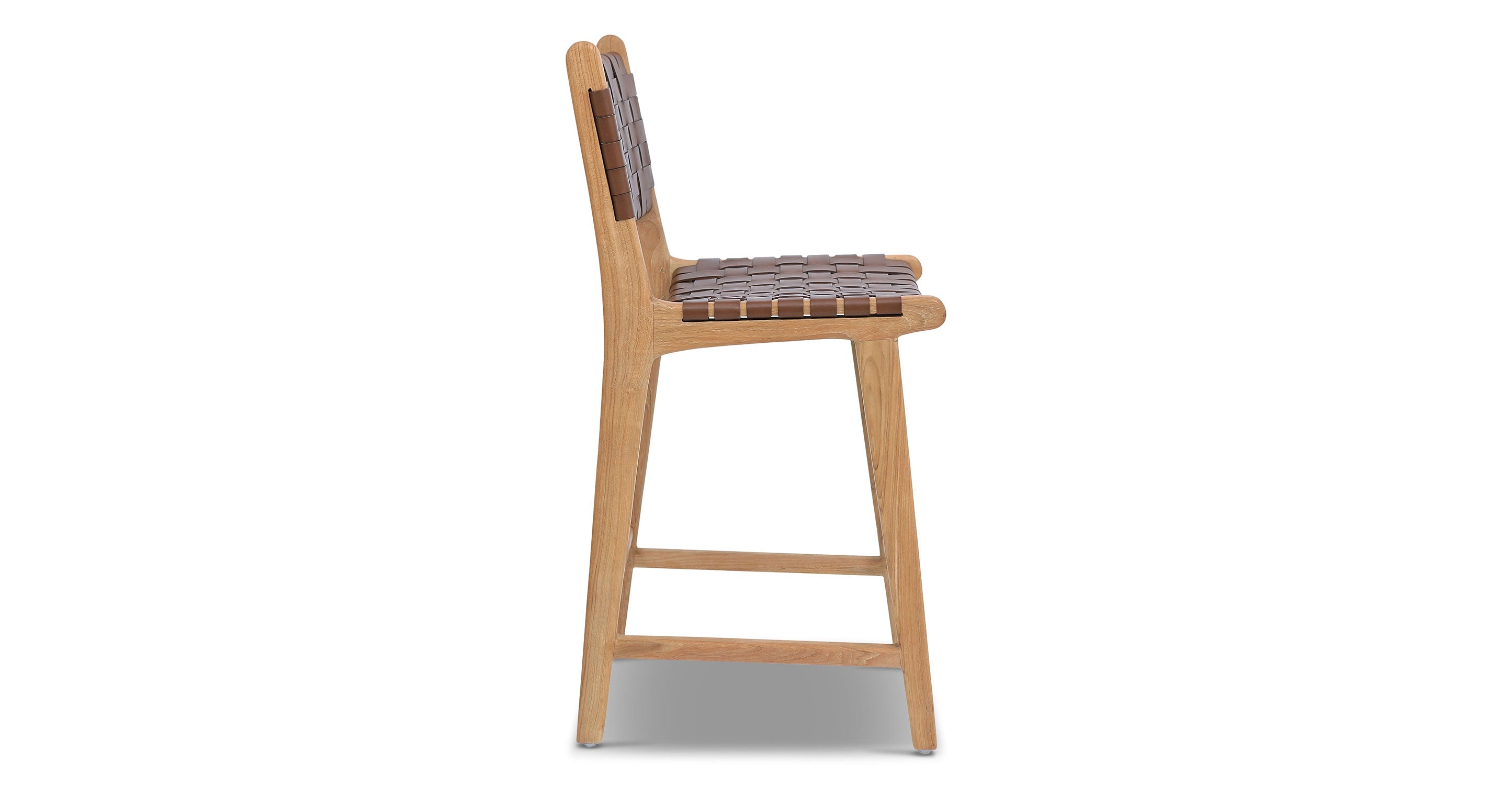 Banda Teak & Leather Counter Height Stool
