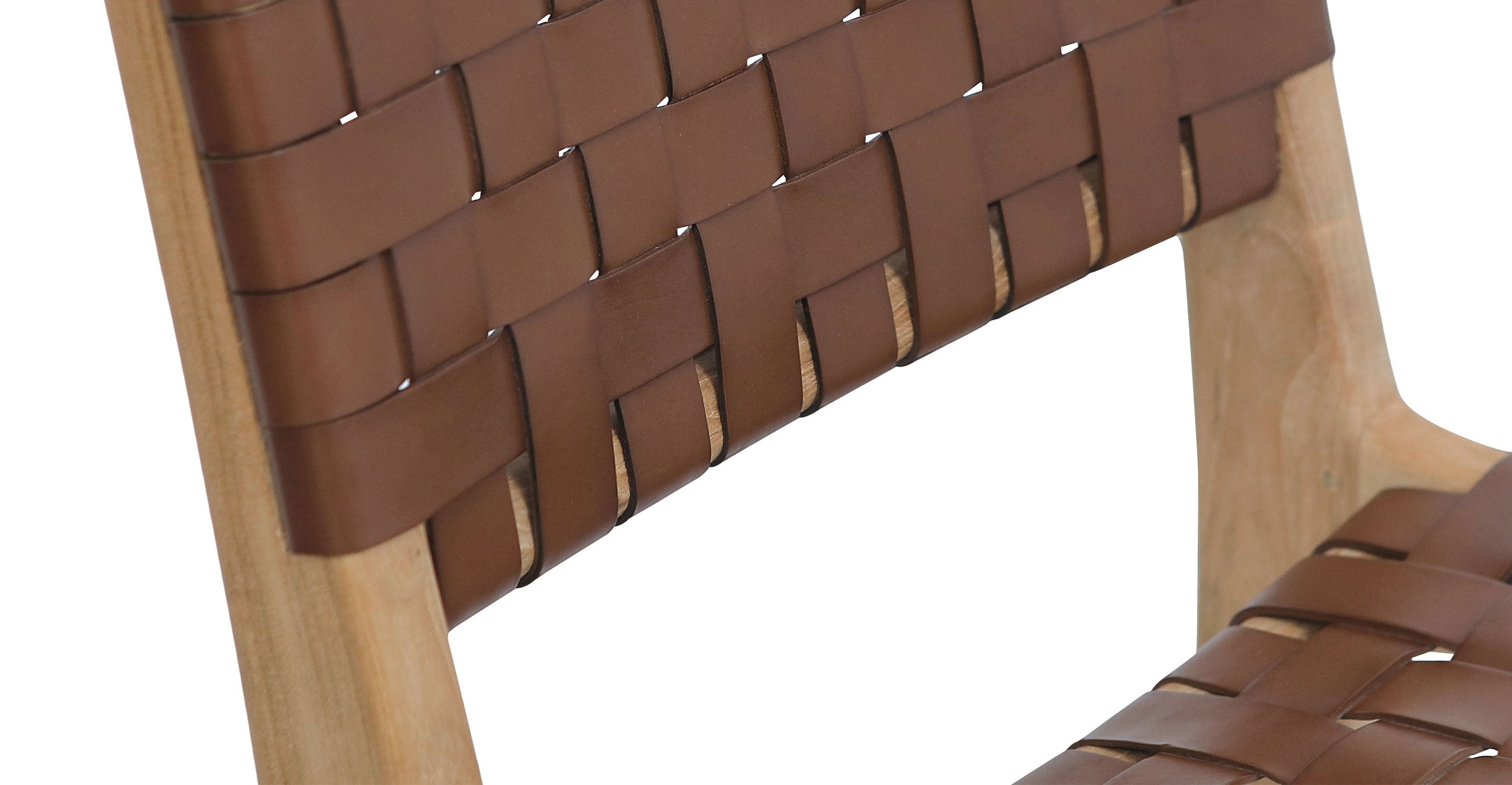 Banda Teak & Leather Counter Height Stool