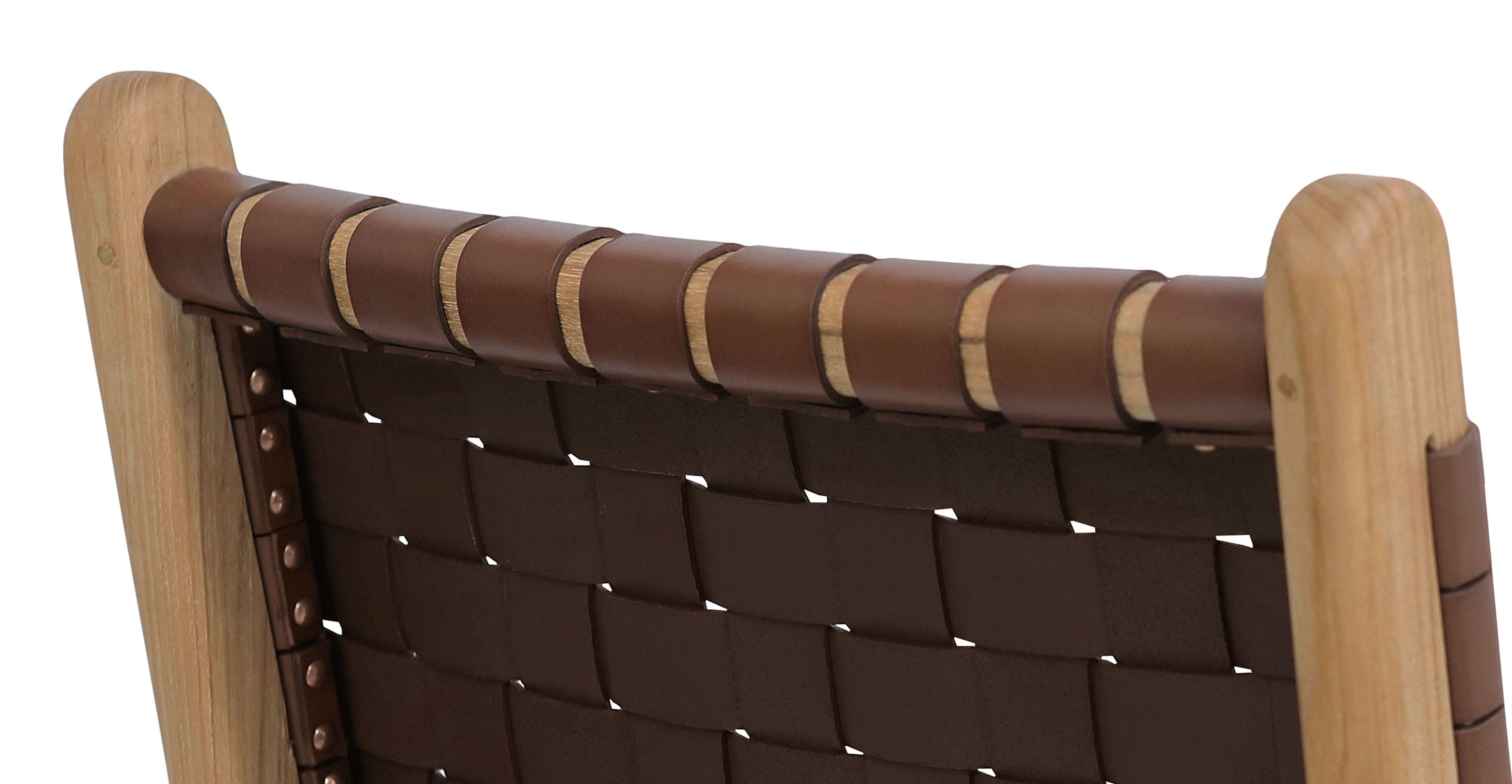 Banda Teak & Leather Counter Height Stool