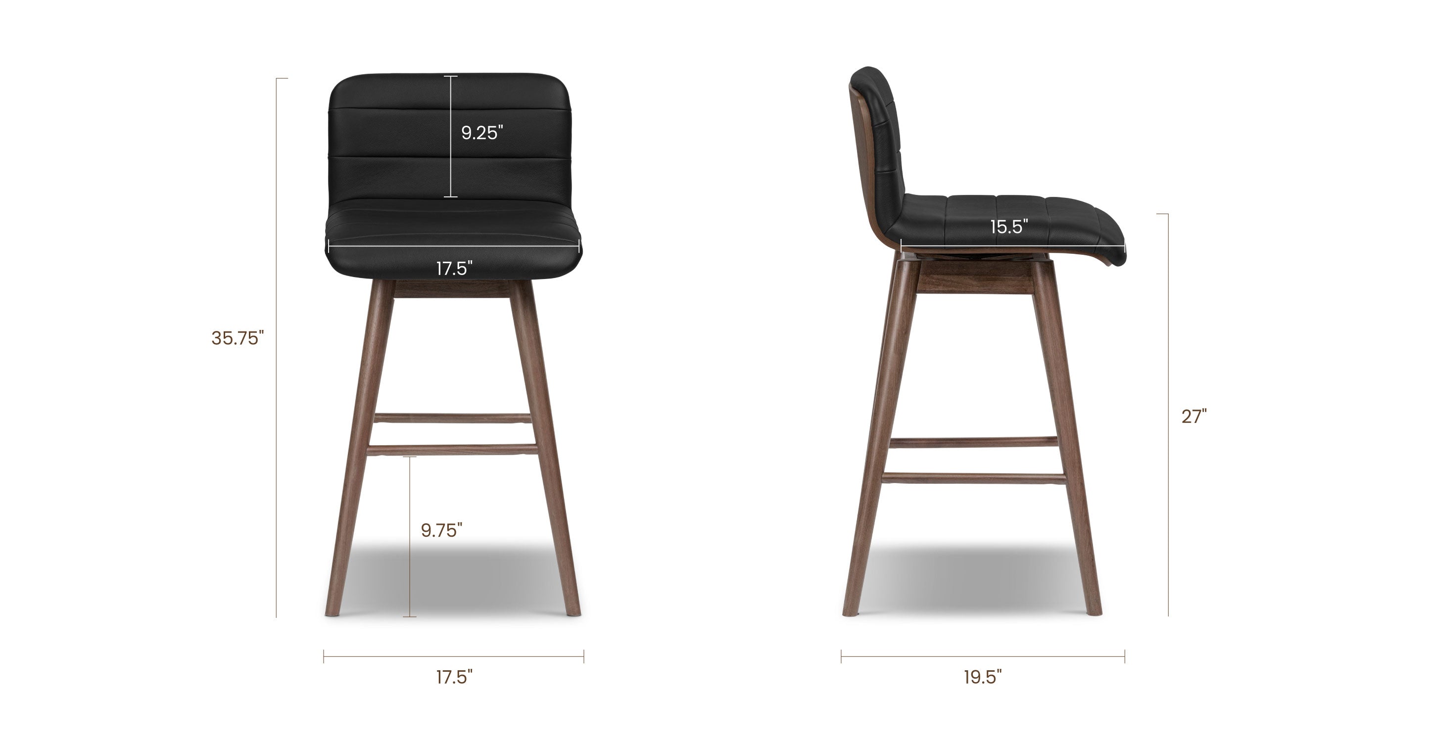 Bassano Leather Swivel Counter Stool