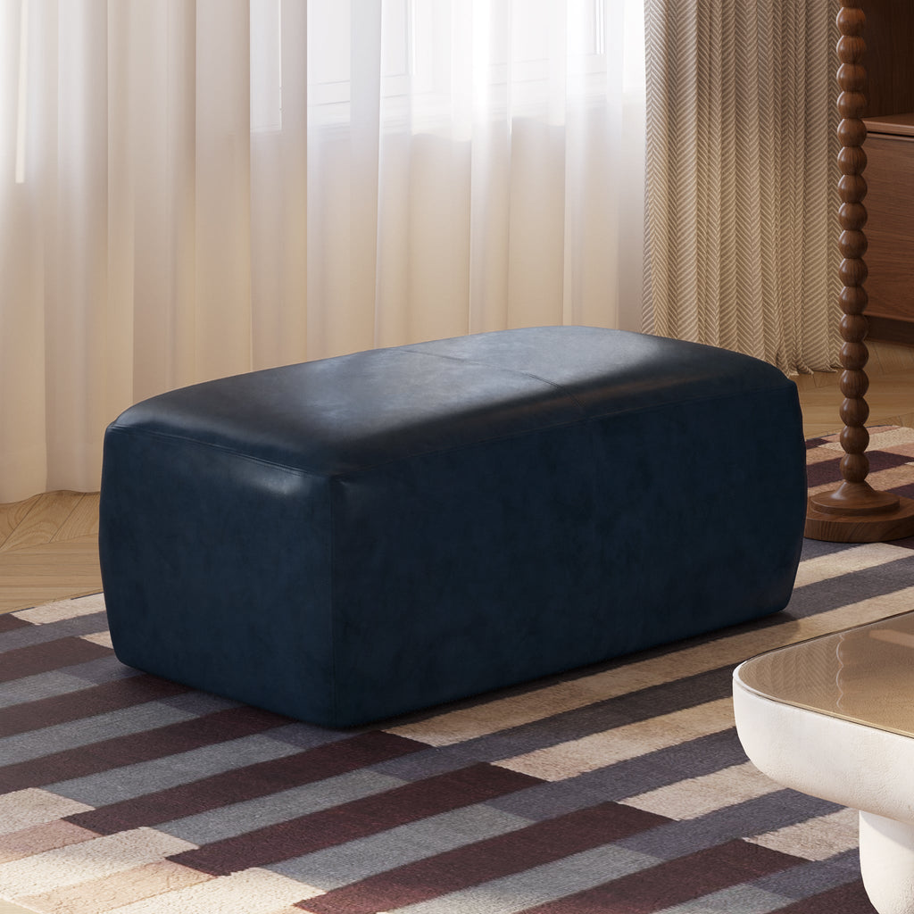 Denver Leather Ottoman