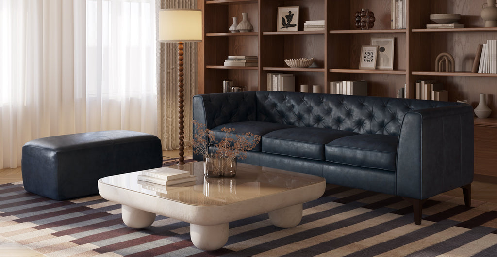 Denver Leather Ottoman