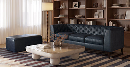 Denver Leather Ottoman