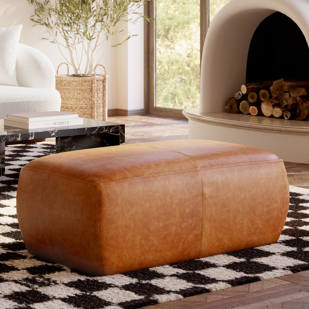 Denver Leather Ottoman