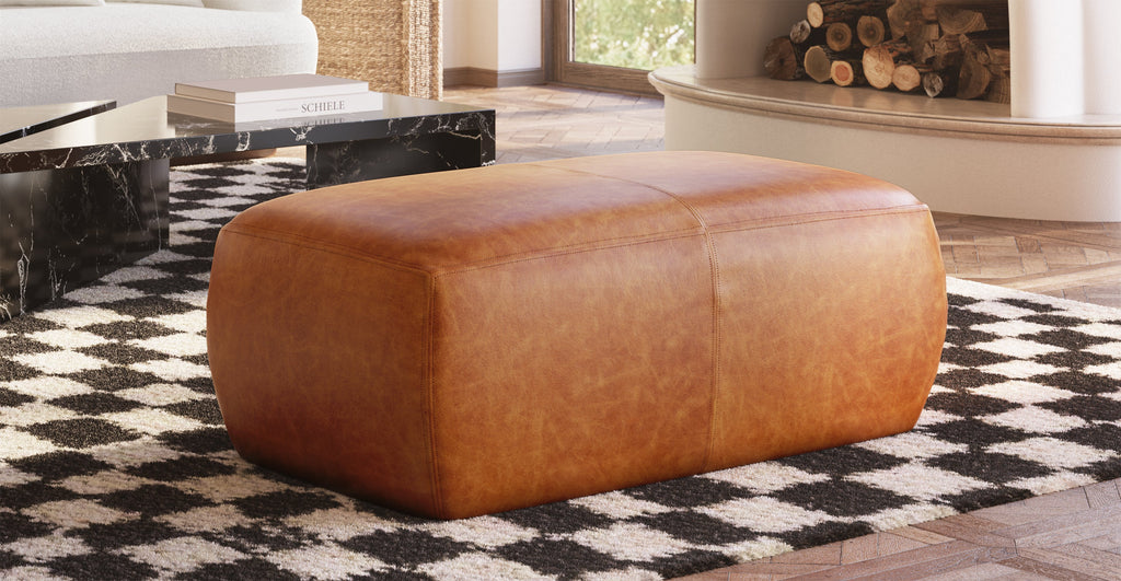 Denver Leather Ottoman