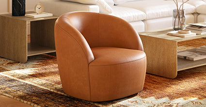Alma Leather Swivel Chair