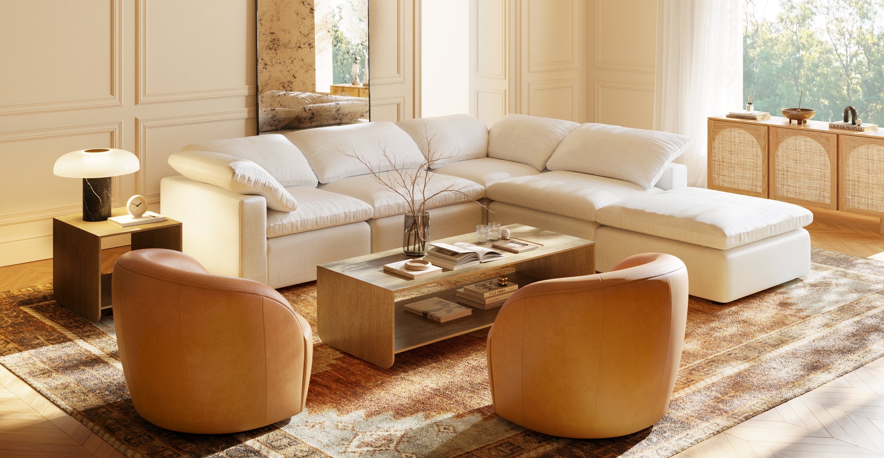 Alma Leather Swivel Chair