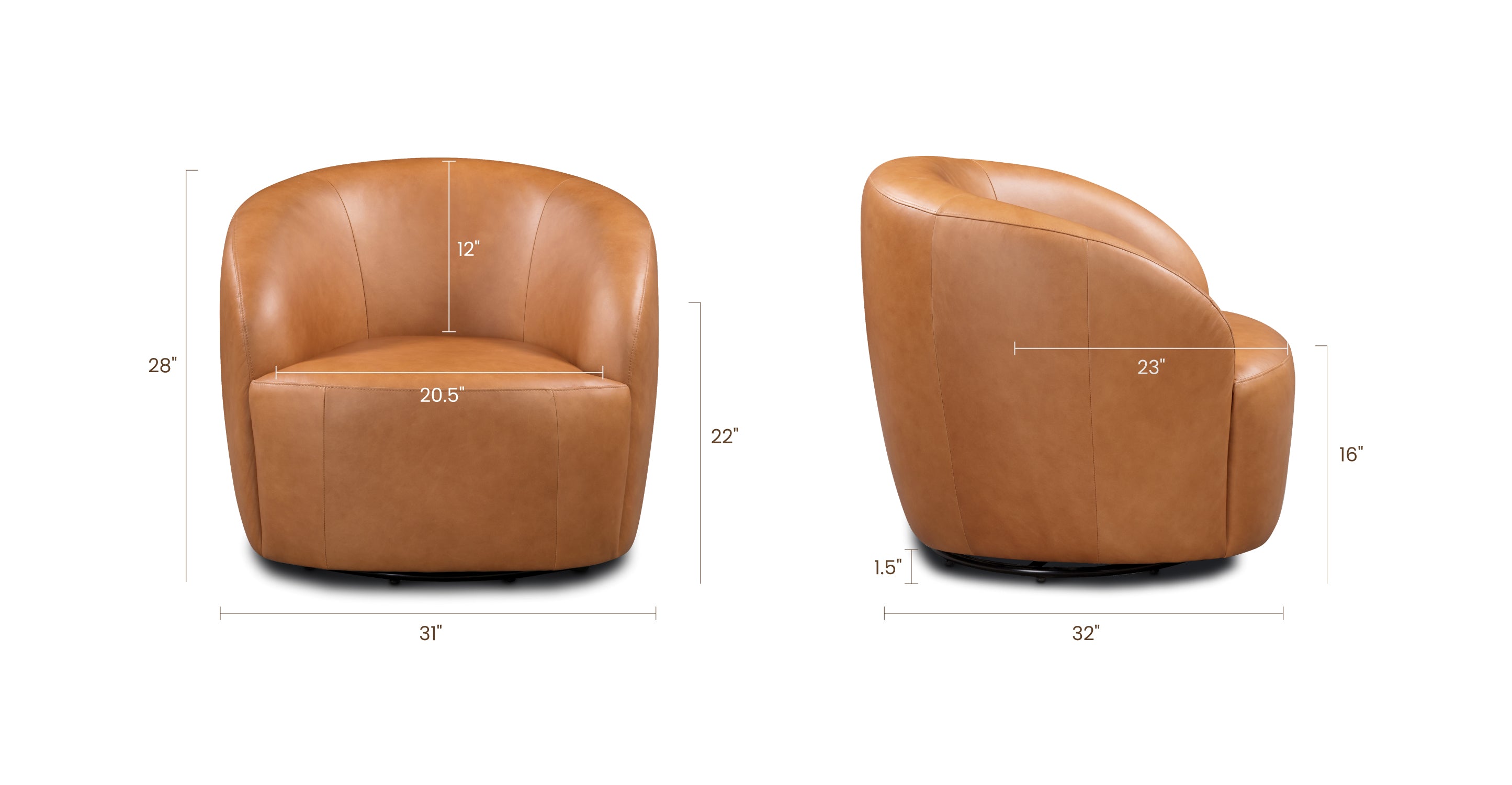 Alma Leather Swivel Chair