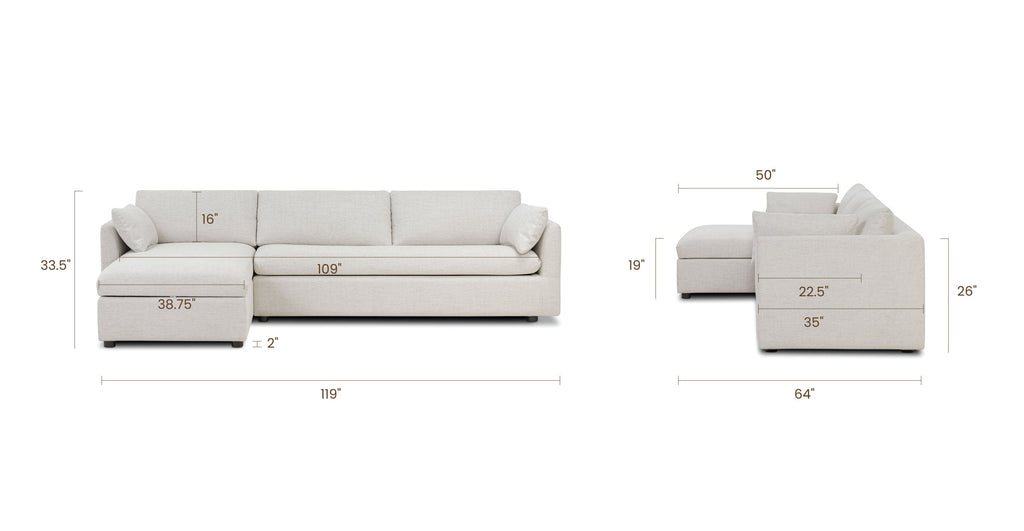 Argos Left-Facing Sleeper Sectional Sofa Bed