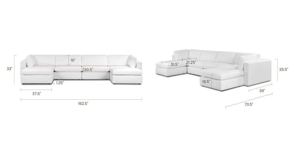6-Seat Vari Modular Double Chaise Sectional